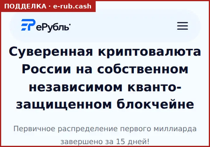 Скриншот подделки e-rub.cash: копия страницы erub.site с формой входа